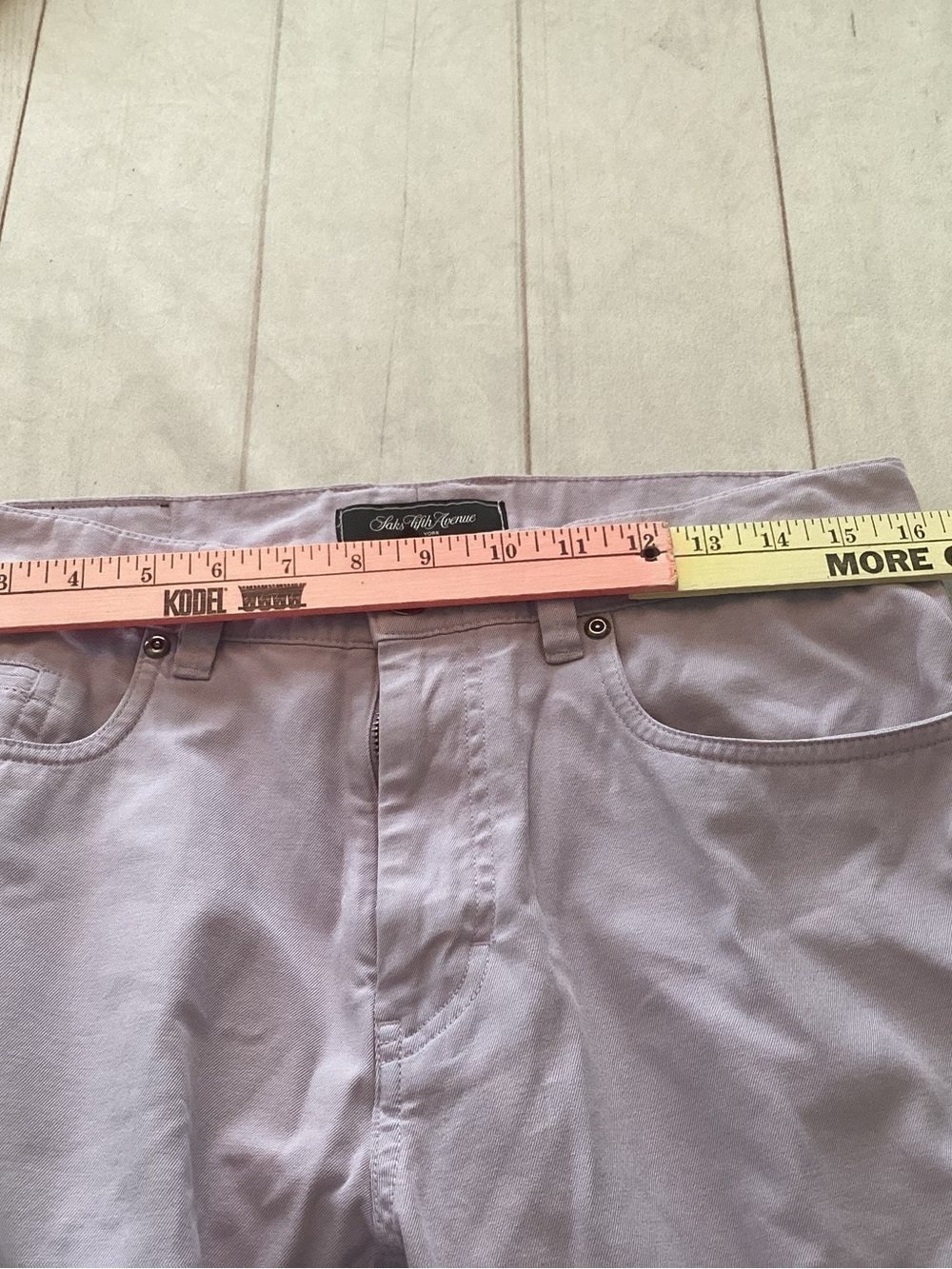 Saks Fifth Avenue Lavender Straight-Leg Cotton Pants